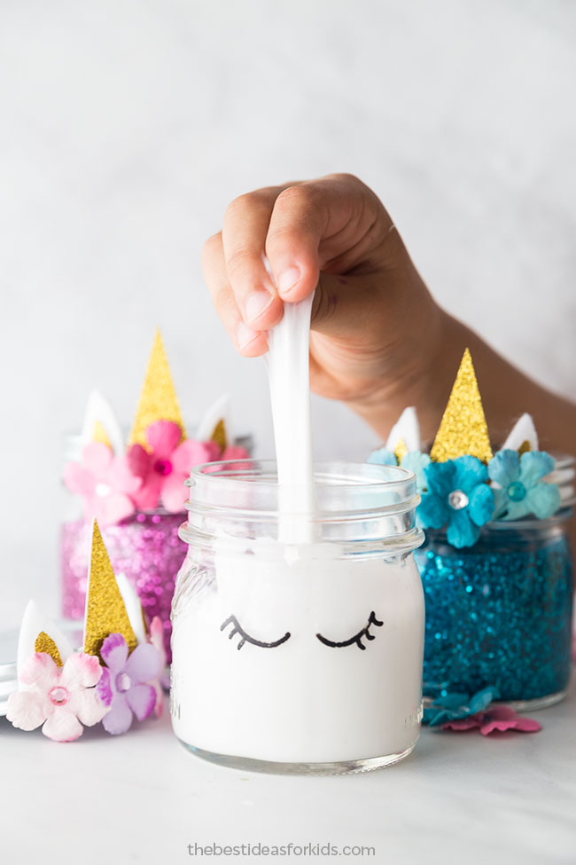 DIY Unicorn Slime! Cute and easy kids craft idea! #diy #kidscraft #unicorndiy #unicorn #unicorntheme #unicorncraft