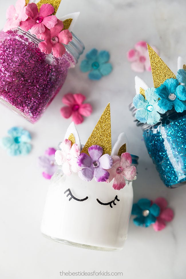 Glittery Kid-Safe Elmer's Unicorn Slime Recipe - Happy Hooligans