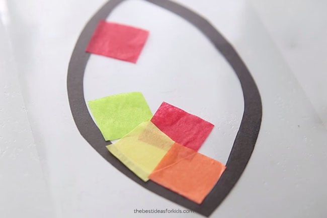 Add Tissue paper to suncatcher