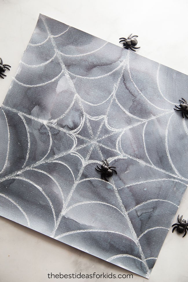 Crayon Resist Spider Web