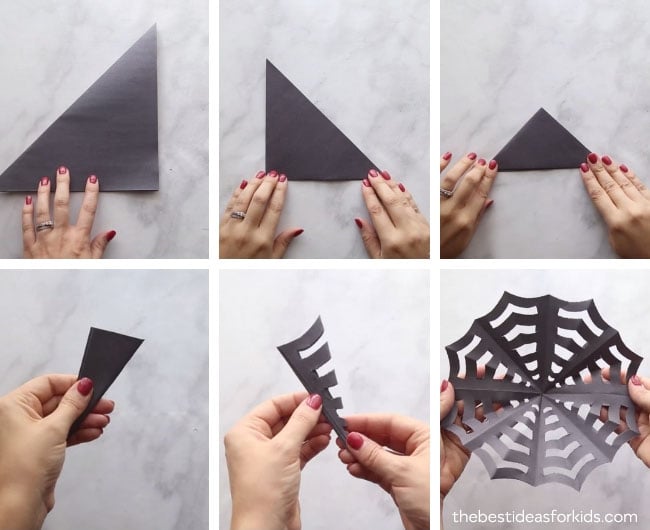 How to make a paper spider web