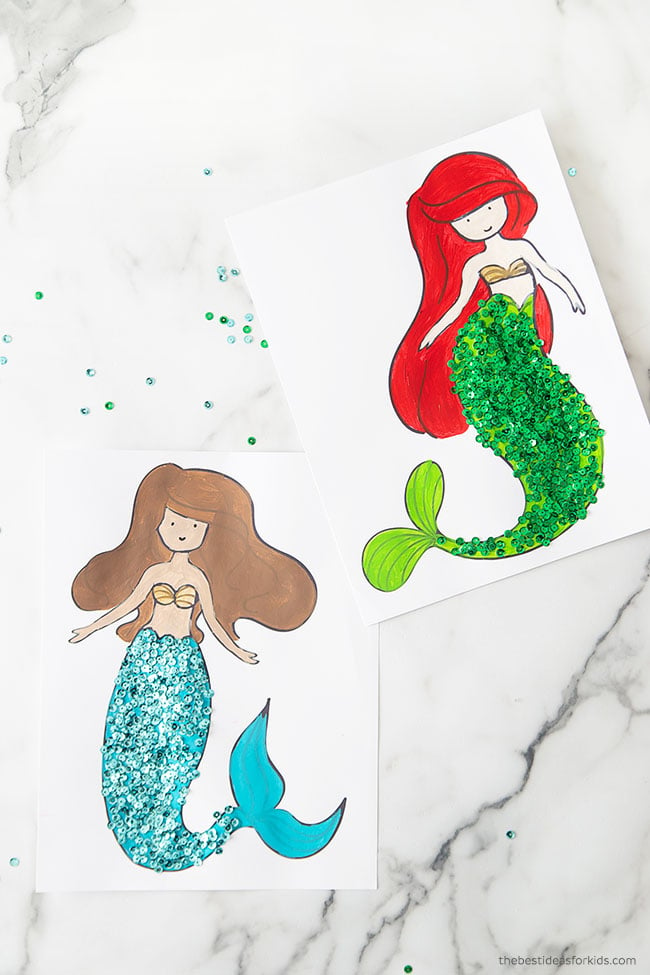 Mermaid Coloring Pages Craft