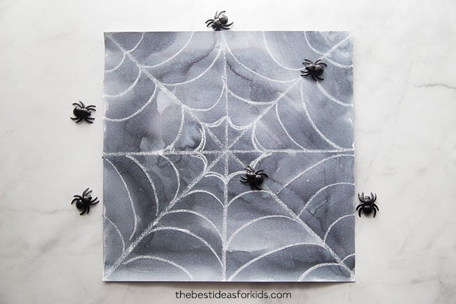 Watercolor Resist Spider Web