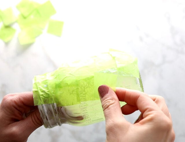 Add green tissue paper