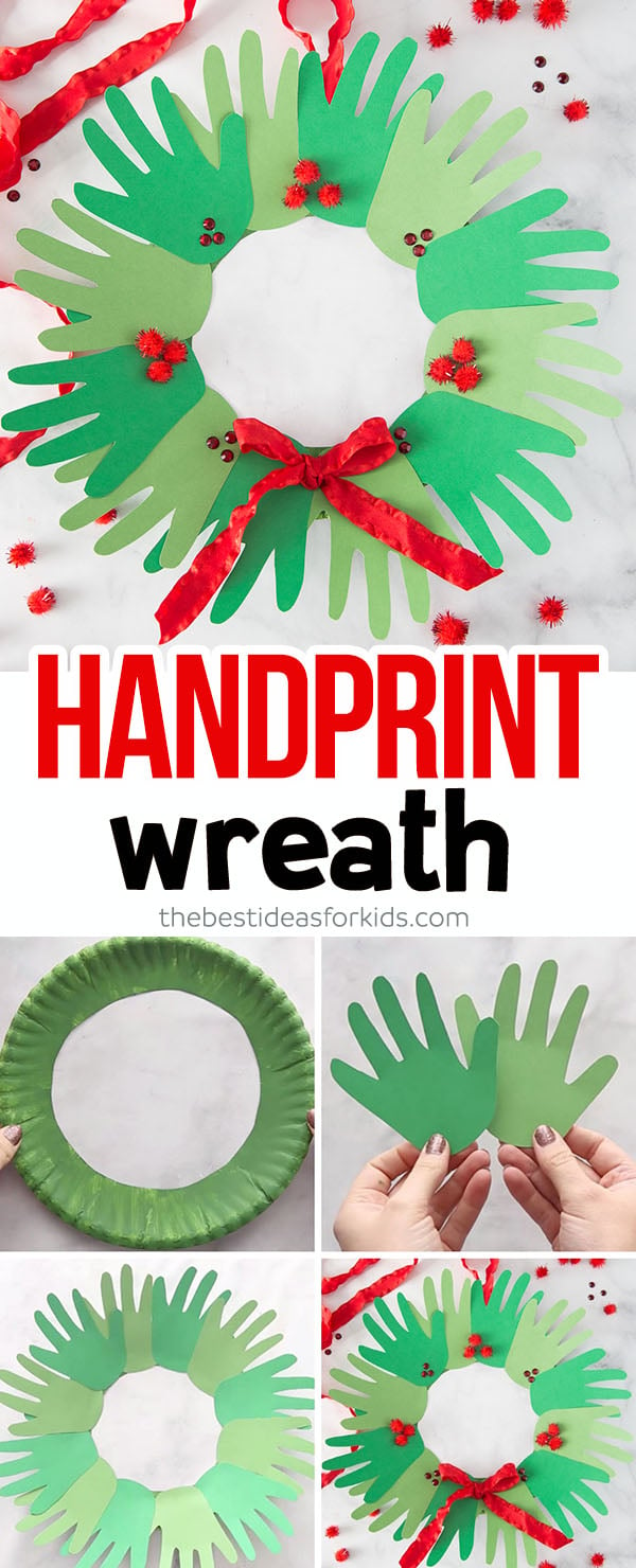 Christmas Handprint Wreath Craft