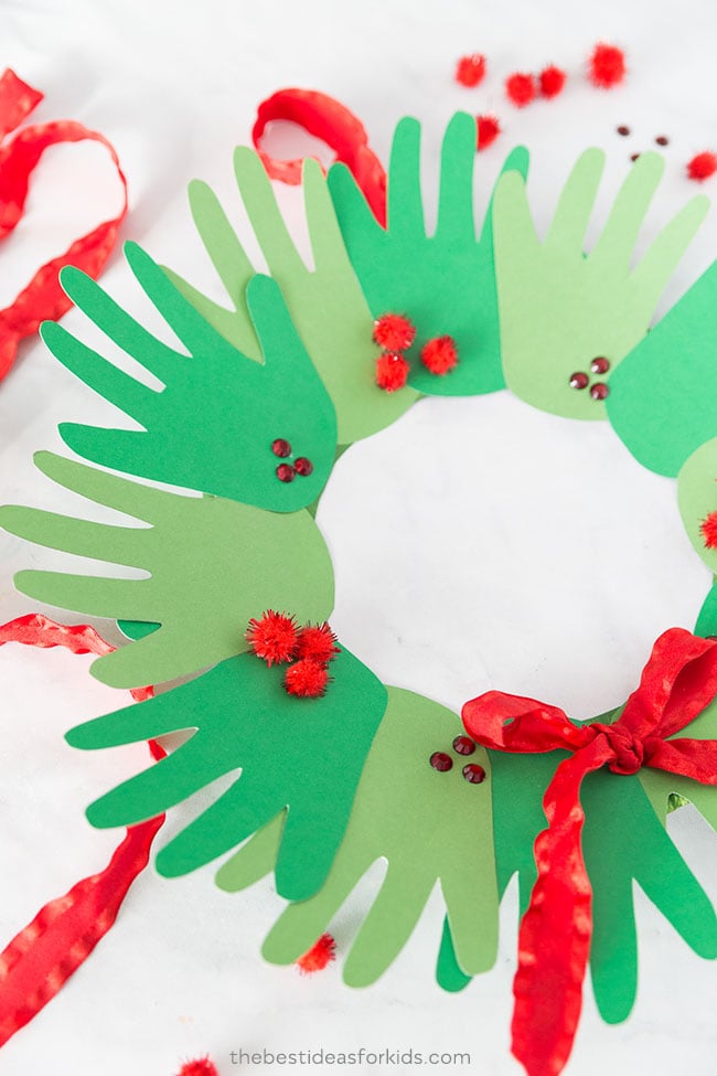 Christmas Handprint Wreath