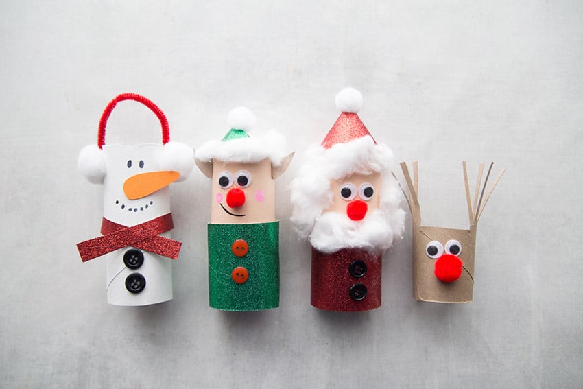 Making Festive Toilet Roll Christmas Decorations