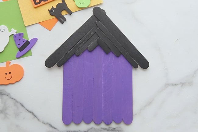 Glue Popsicle Stick Haunted House Together