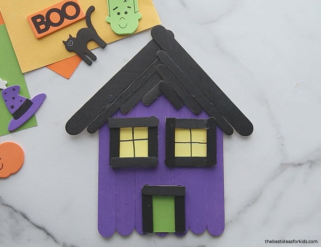 Glue on Door for Popsicle Stick Haunted House