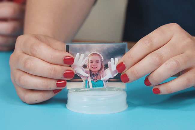 Hot Glue Picture to Snow Globe