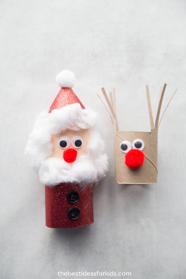 Santa and Reindeer Toilet Paper Roll Crafts