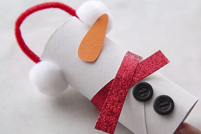 Snowman Toilet Paper Roll Craft for Kids