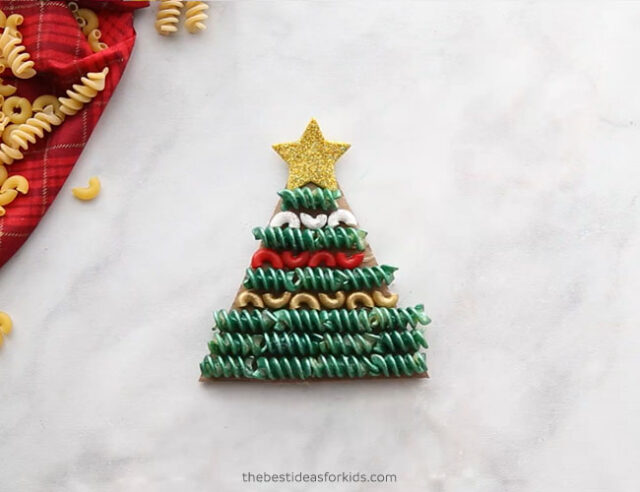 Add star to pasta ornament
