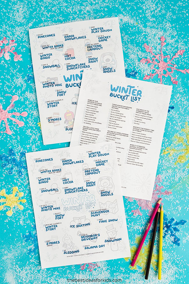 Free Printable Winter Bucket List