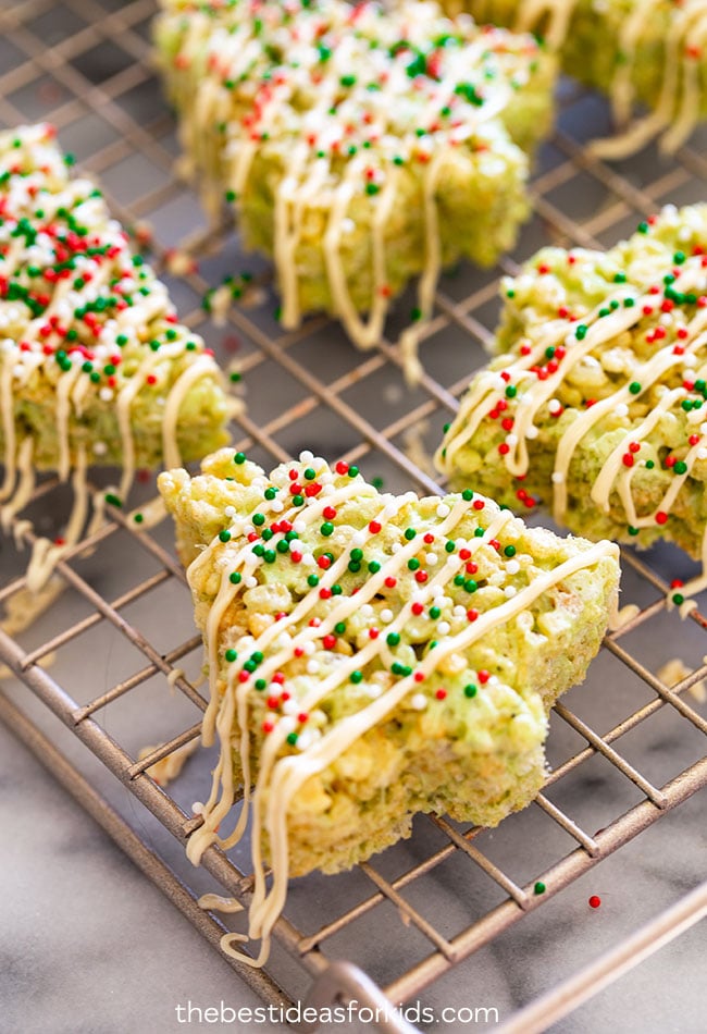 Icing and Sprinkles Rice Krispies Christmas Treats