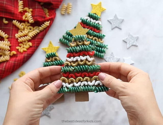 Pasta Christmas Tree Ornaments