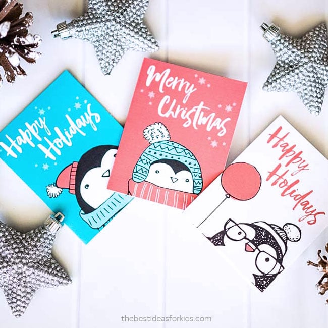 Penguin Free Christmas Card Printable