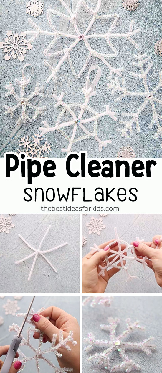 Pipe Cleaner Snowflakes Christmas Ornaments