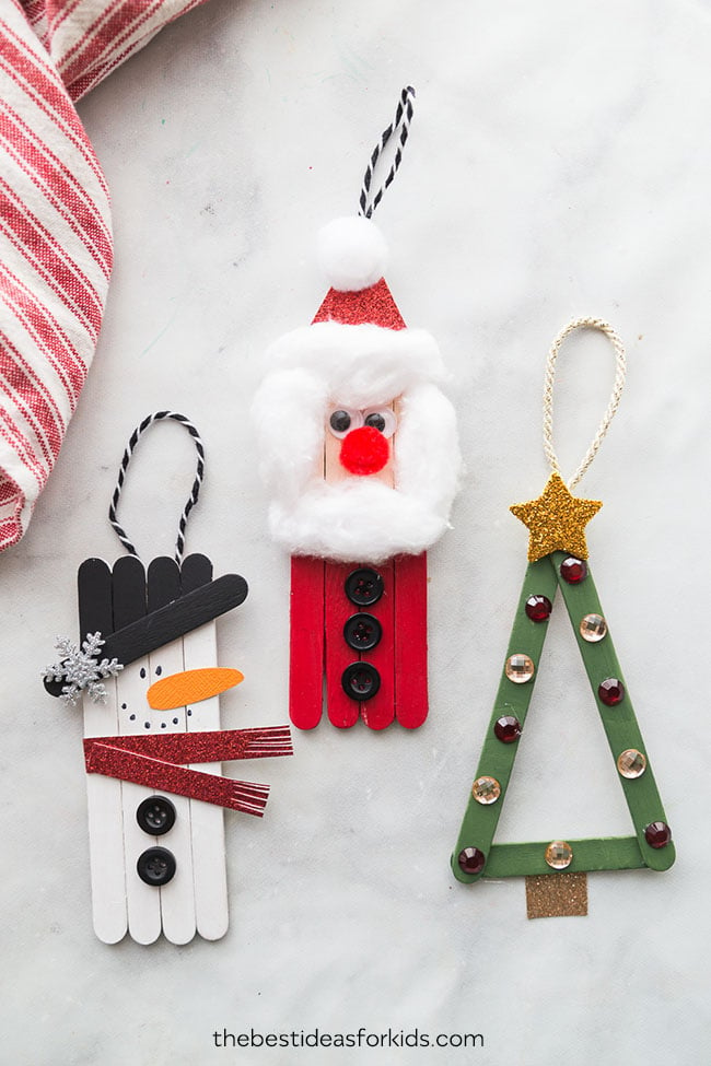 5 Popsicle Stick Christmas Ornaments Kids Can Make