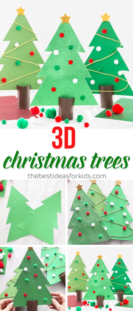 3D Christmas Tree Outline Craft