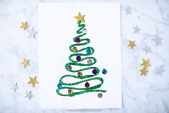 Christmas Tree Glitter Craft