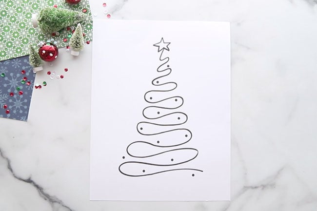 Christmas Tree Template for Salt Painting