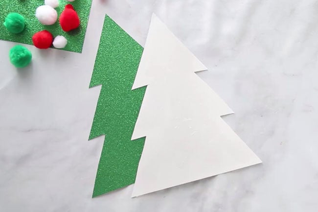 Glue to Cardboard Christmas Tree