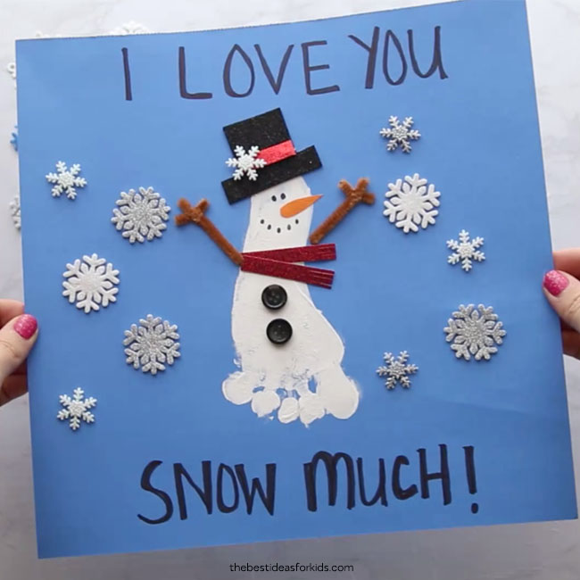 I Love You Snow Much Footprint Snowman