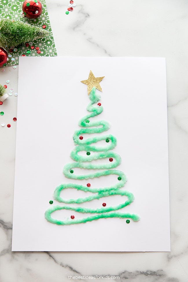 Salt Painted Christmas Tree Craft