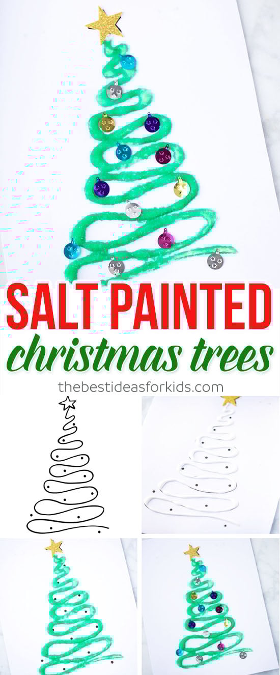 Salt Painted Christmas Tree Craft