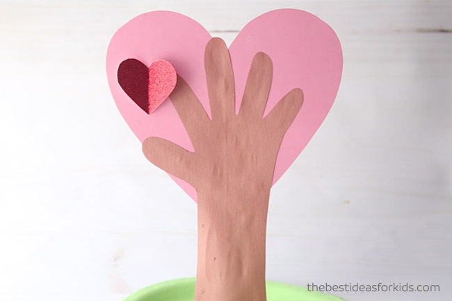 Add Hearts to Handprint Tree