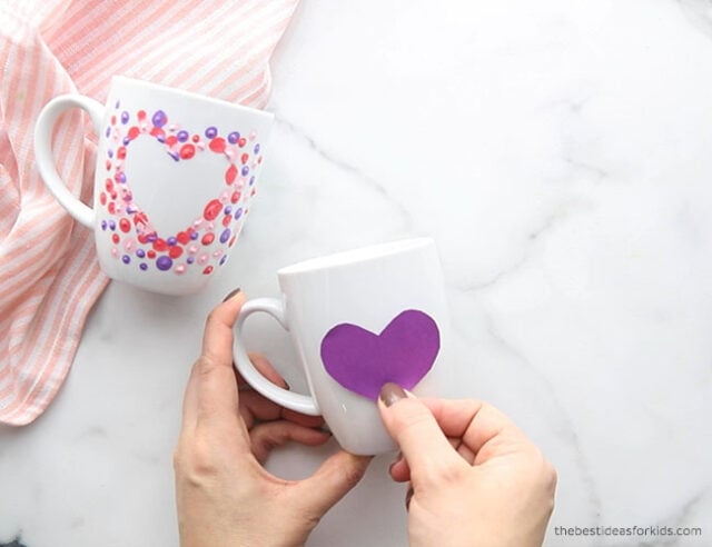 Add Paper Heart to Mug