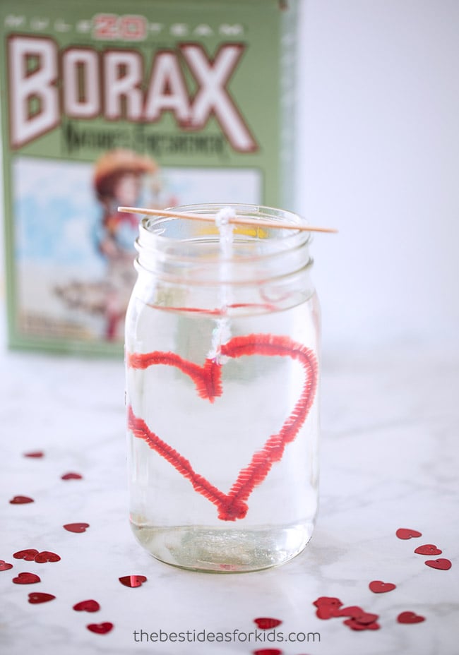 Borax Crystal Heart Experiment