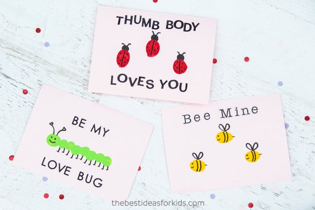 Fingerprint Valentine Cards for Kids