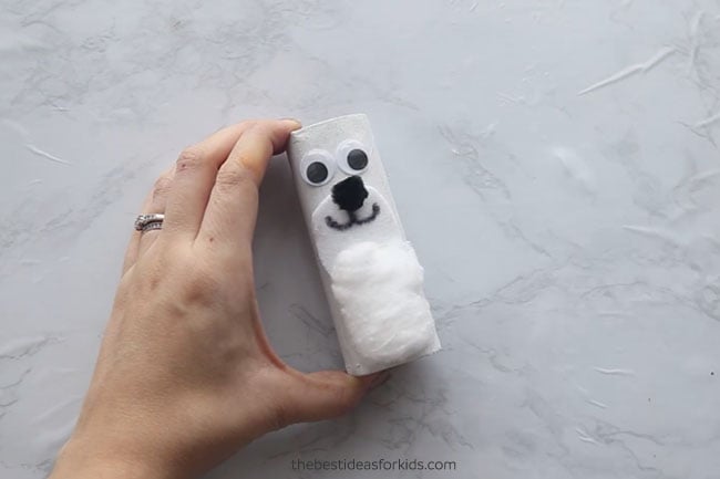Glue Googly Eyes to Polar Bear