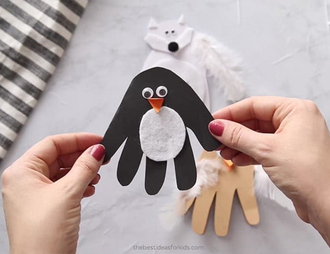 Handprint Penguin Card