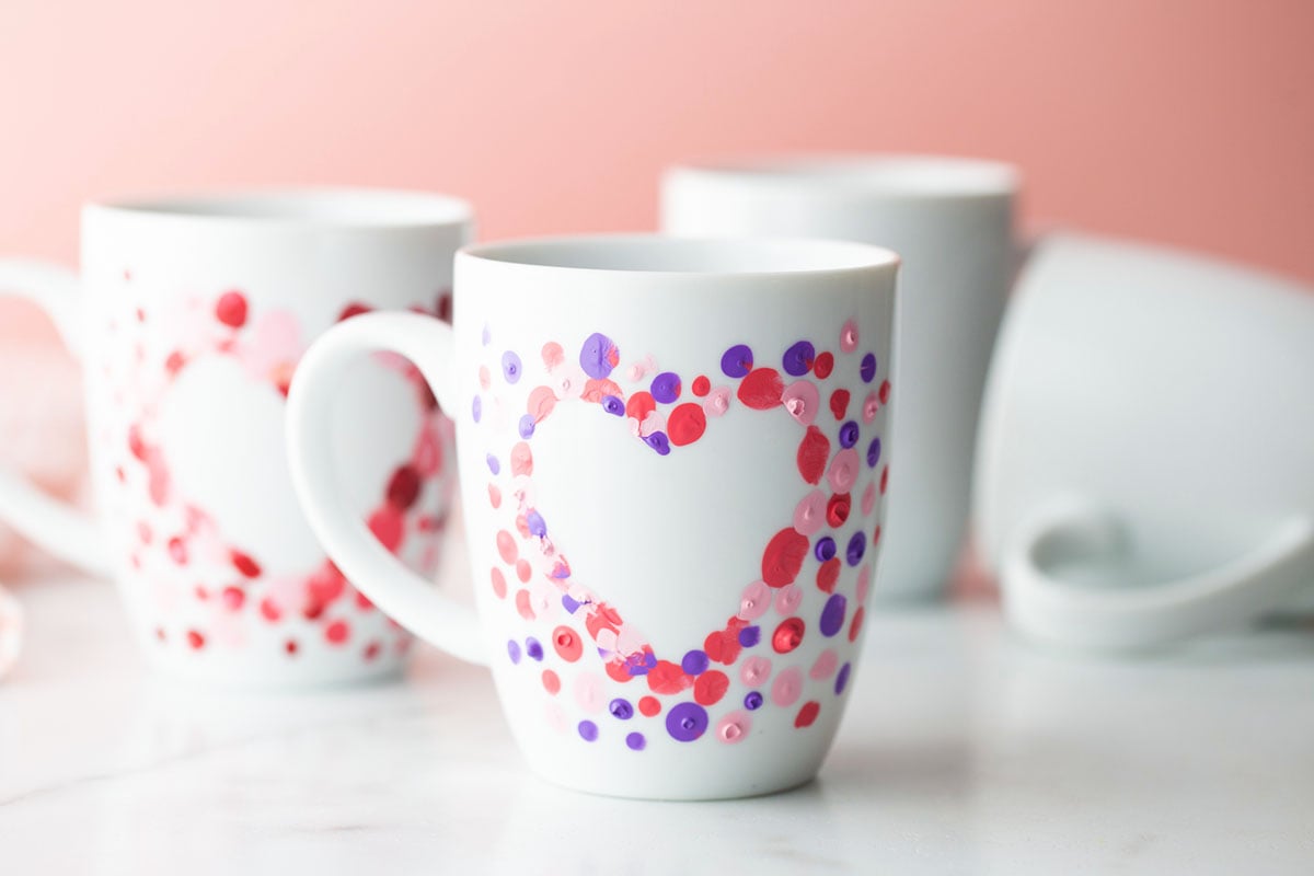Fingerprint Heart Mugs