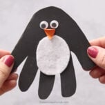 Make Handprint Penguin Card