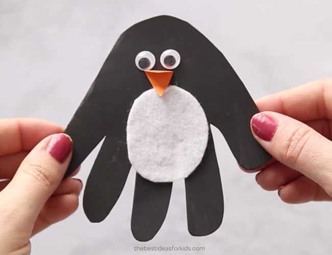 Make Handprint Penguin Card