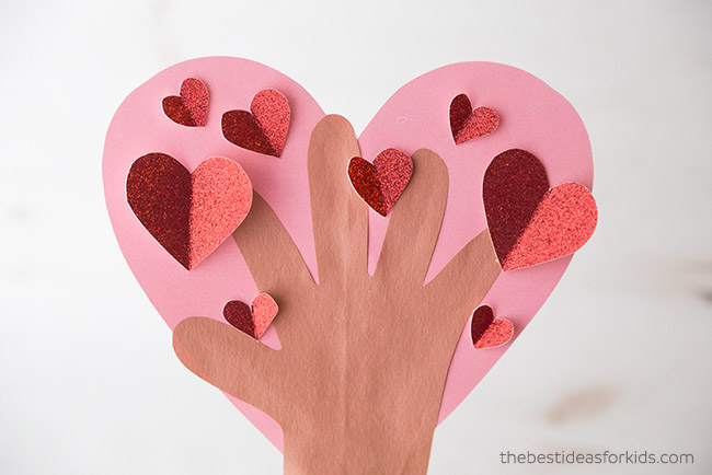 Valentine Handprint Heart Tree