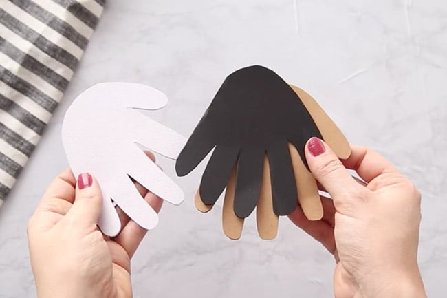 Winter Handprint Cards Cut Out