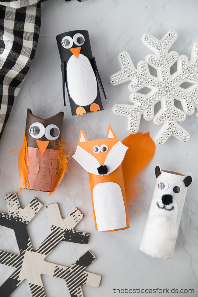 Winter Toilet Paper Roll Animals