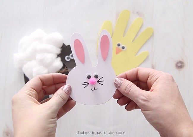 Easter Bunny Handprint Craft for Kids