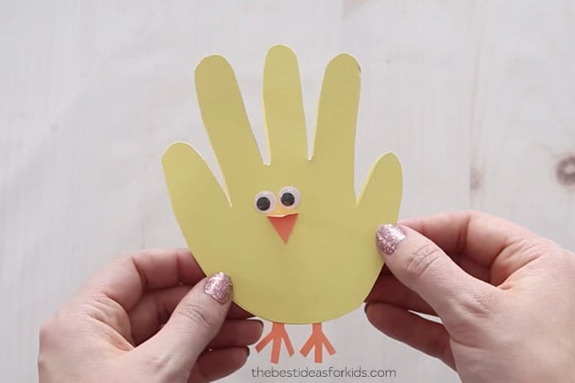 Easter Chick Handprint Card