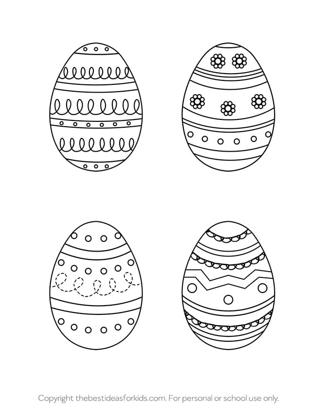 Easter Egg Templates 4 Designs