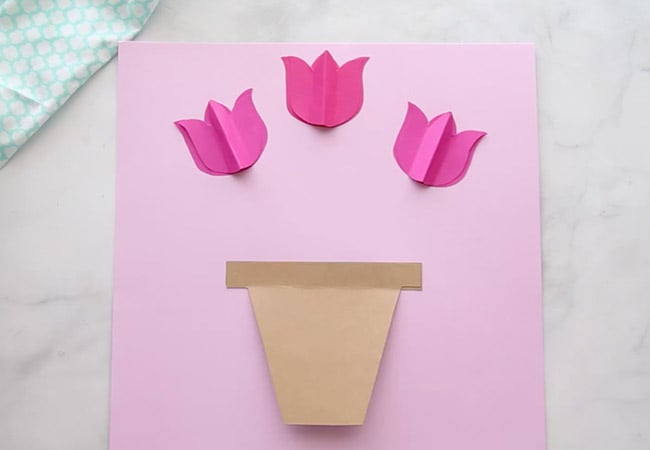 Glue Paper Tulips to Card