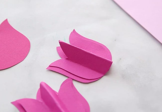 Glue Paper Tulips together