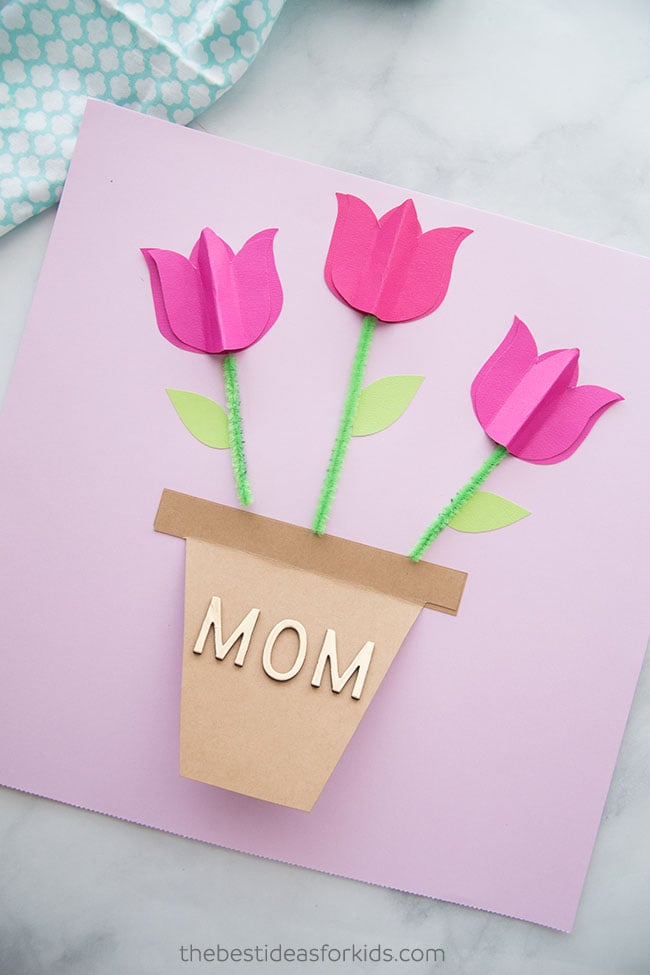 Paper Tulip Mothers Day Card