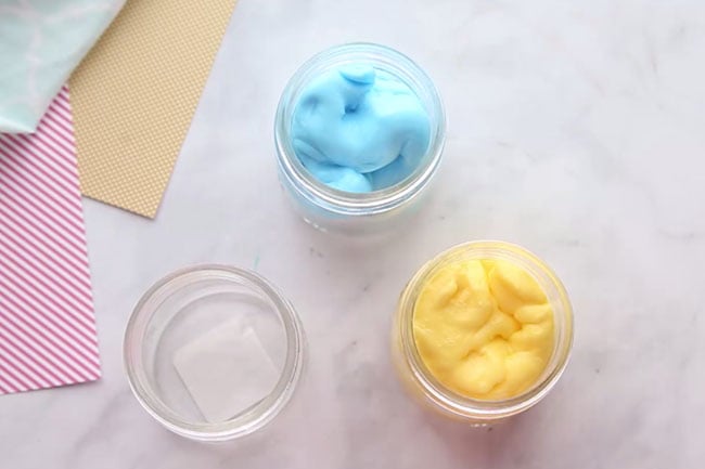 Put slime in bunny jars