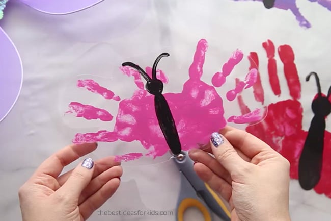 Cut out shrinky dink handprint